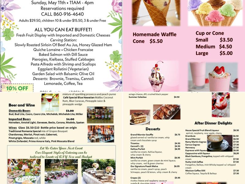Silvia's Thompsonville Cafe Menu