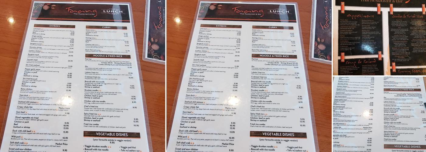 Faangthai Menu