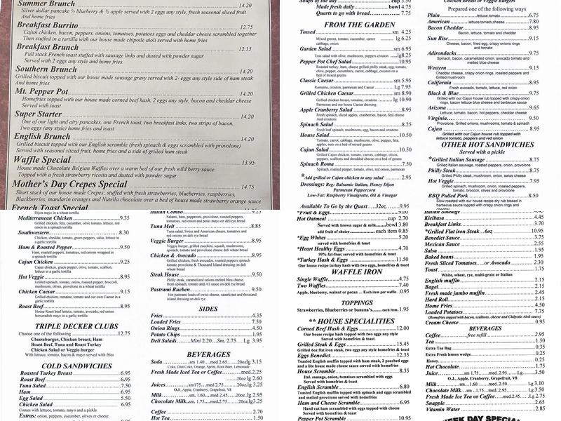 Pepper Pot Menu