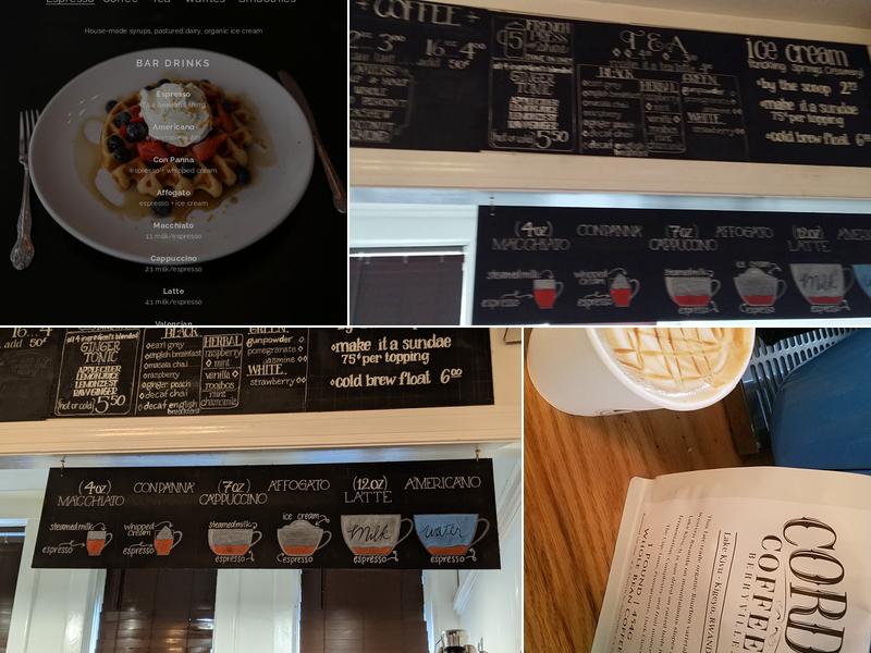 Cordial Coffee Company Menu