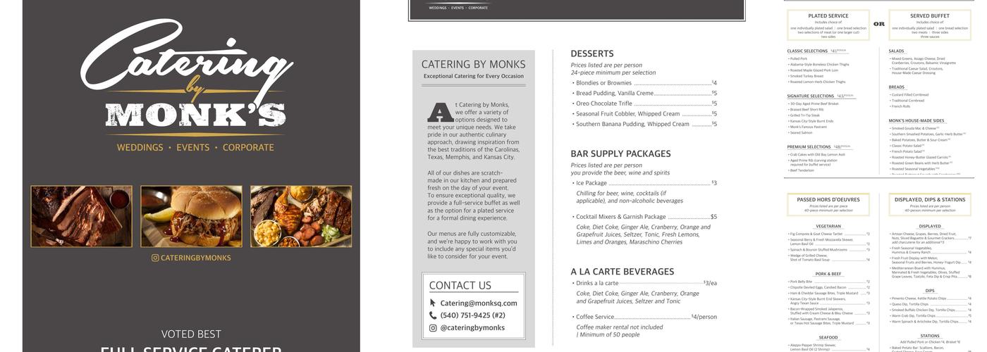 Monk's BBQ Menu