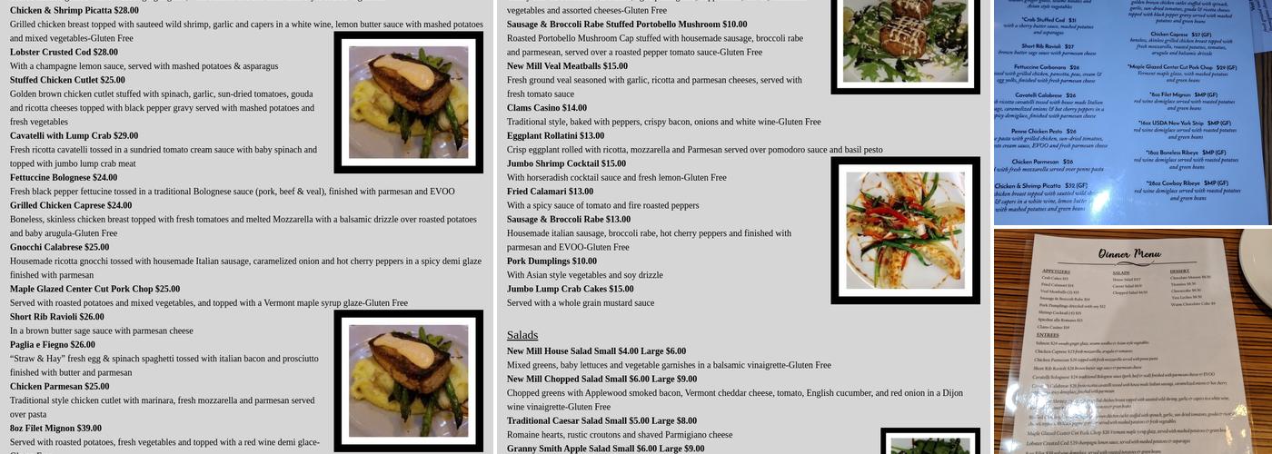 NEW MILL RESTAURANT Menu