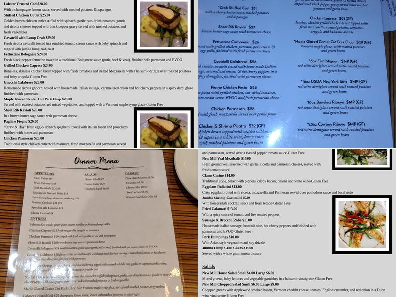 NEW MILL RESTAURANT Menu