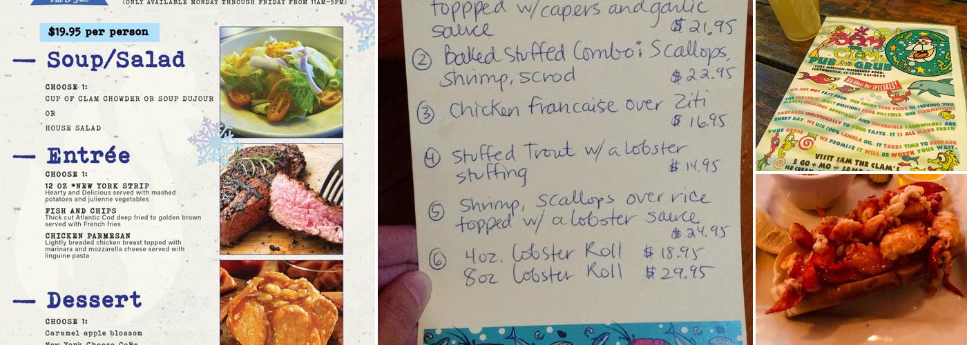 Sam The Clam Pub & Grub Menu