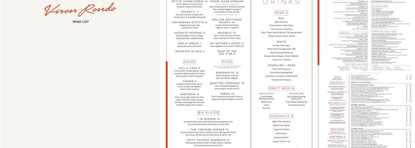 Viron Rondo Osteria Menu