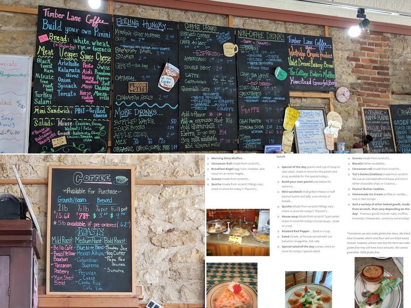 Timber Lane Coffee Menu
