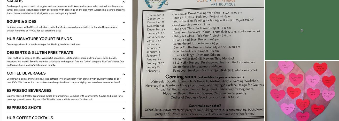 The Hub Studio Cafe, LLC Menu