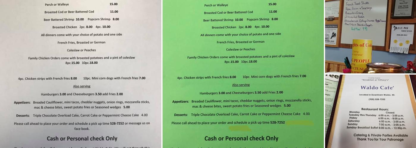 Leicht's Waldo Cafe Menu