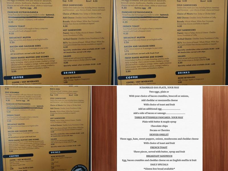 Kathy's 111 Trackside Cafe' Menu