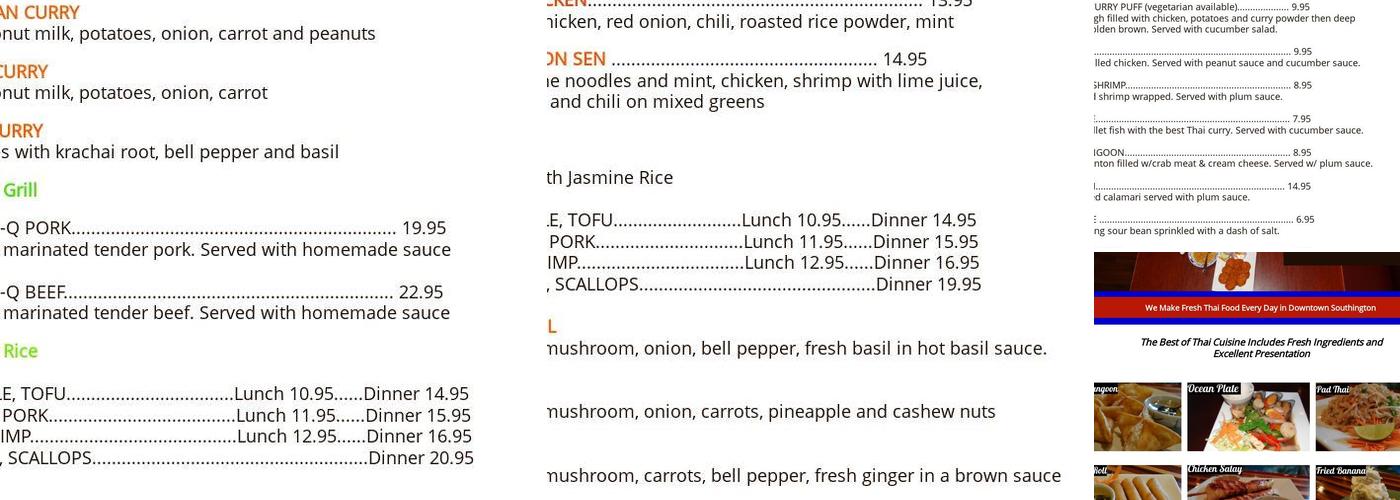 Thai Kitchen 4 Menu