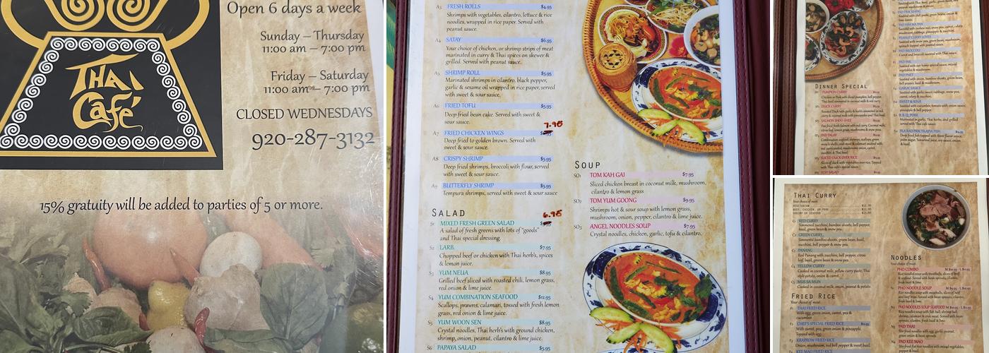 Thai Cafe Restaurant Menu