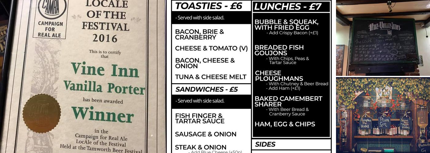 The Vine Inn Menu