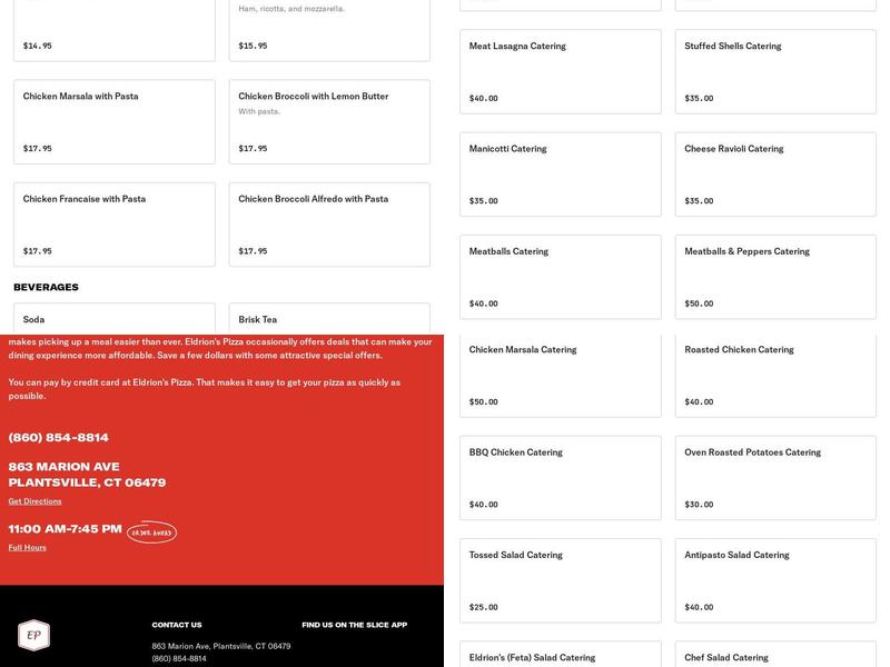 Eldrion's Pizza Menu