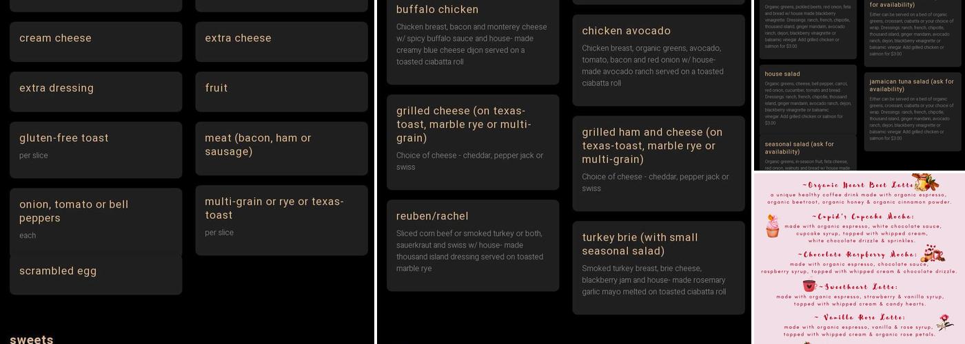 Urban Fuel Coffee Station Menu