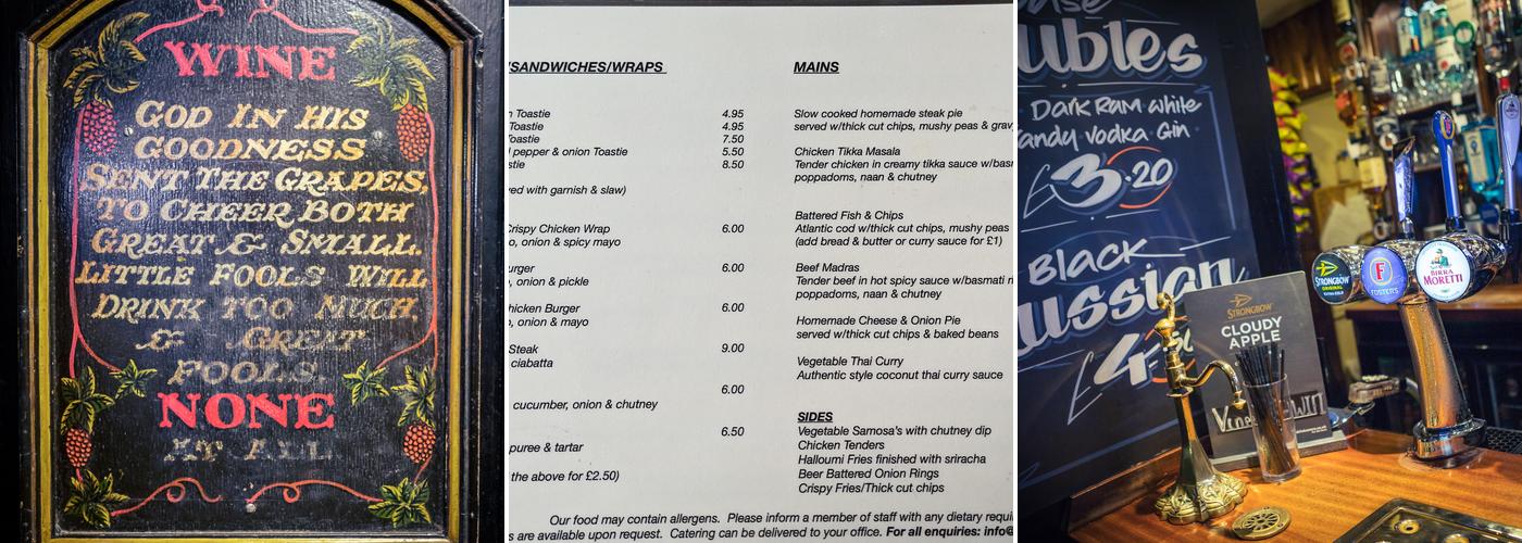 The Vine Inn Menu