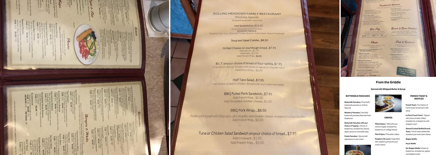 Rolling Meadows Restaurant Menu