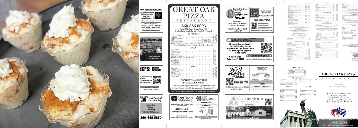 Great Oak Pizza Menu