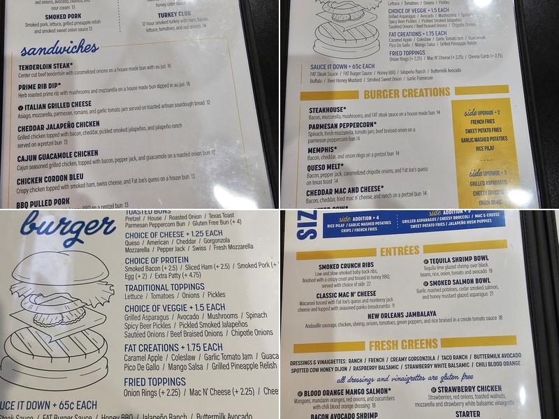 Fat Joe's Burgers and Brew Menu