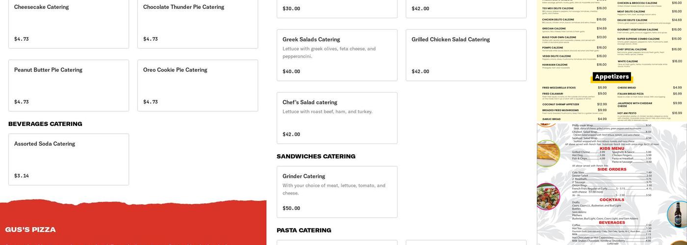 Gus's Pizza & Restaurant Menu