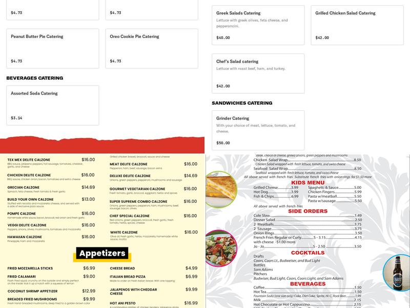 Gus's Pizza & Restaurant Menu