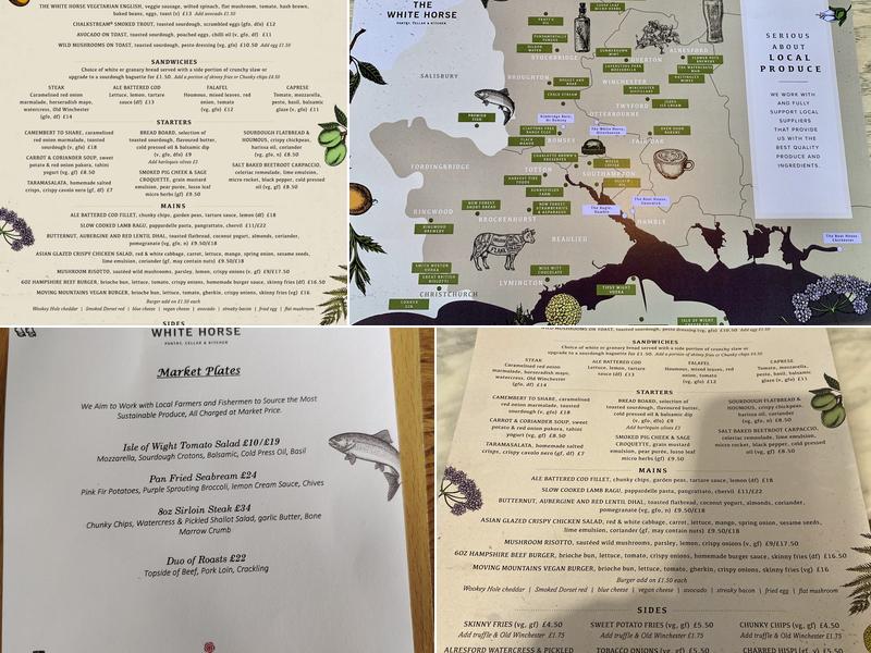 The White Horse Otterbourne Menu