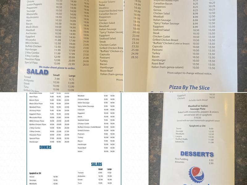 Supreme Pizza Menu