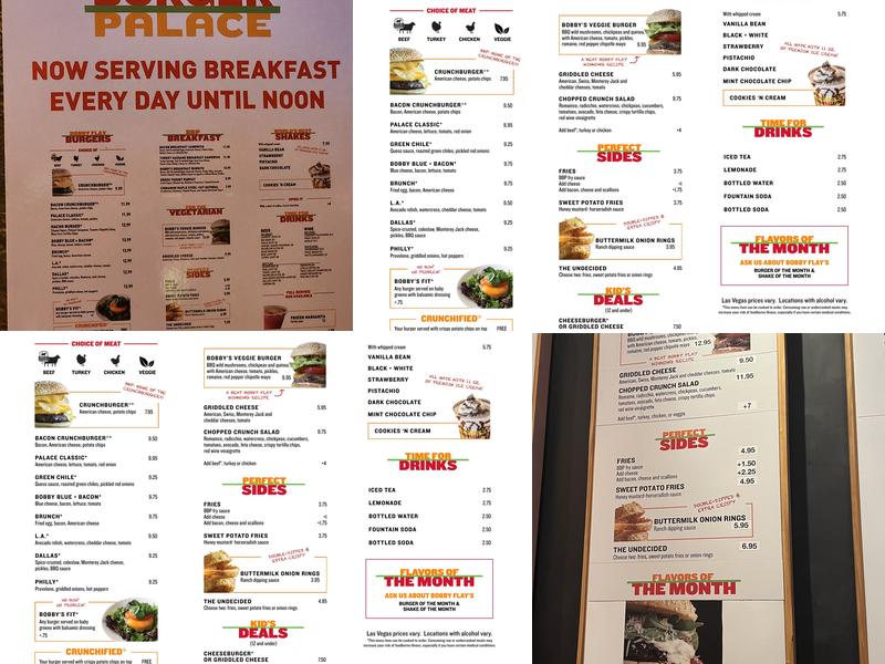 Bobby's Burger Palace Menu