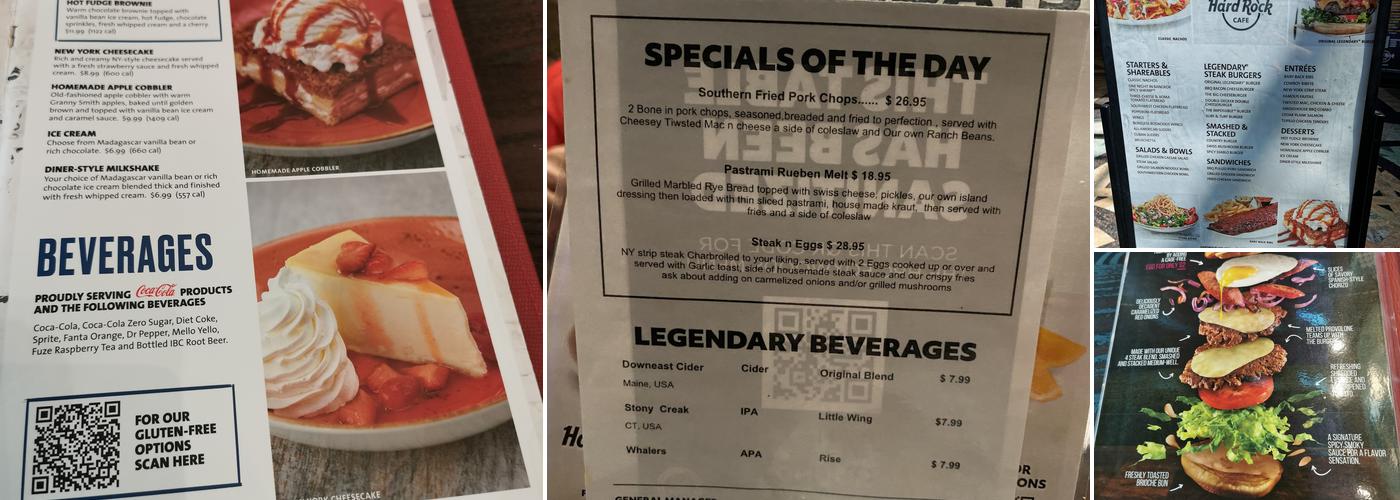 Hard Rock Cafe Menu