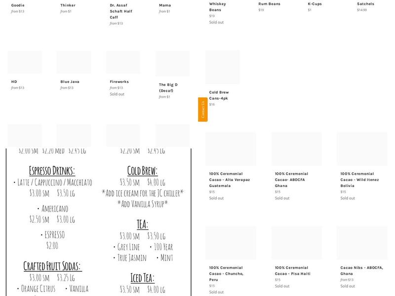 Craftsman Cliff Roasters Menu