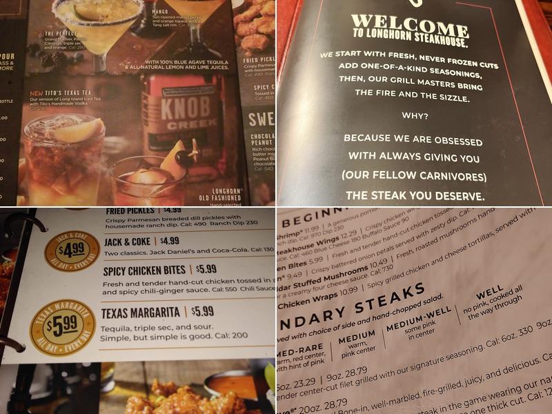 LongHorn Steakhouse Menu