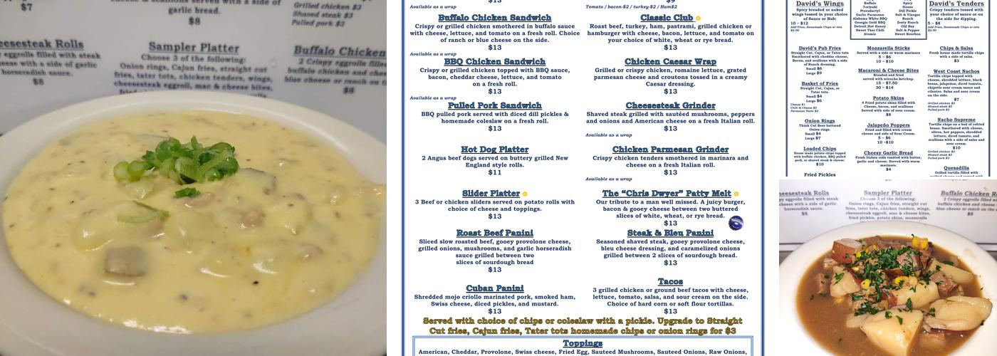 David's Cafe Menu