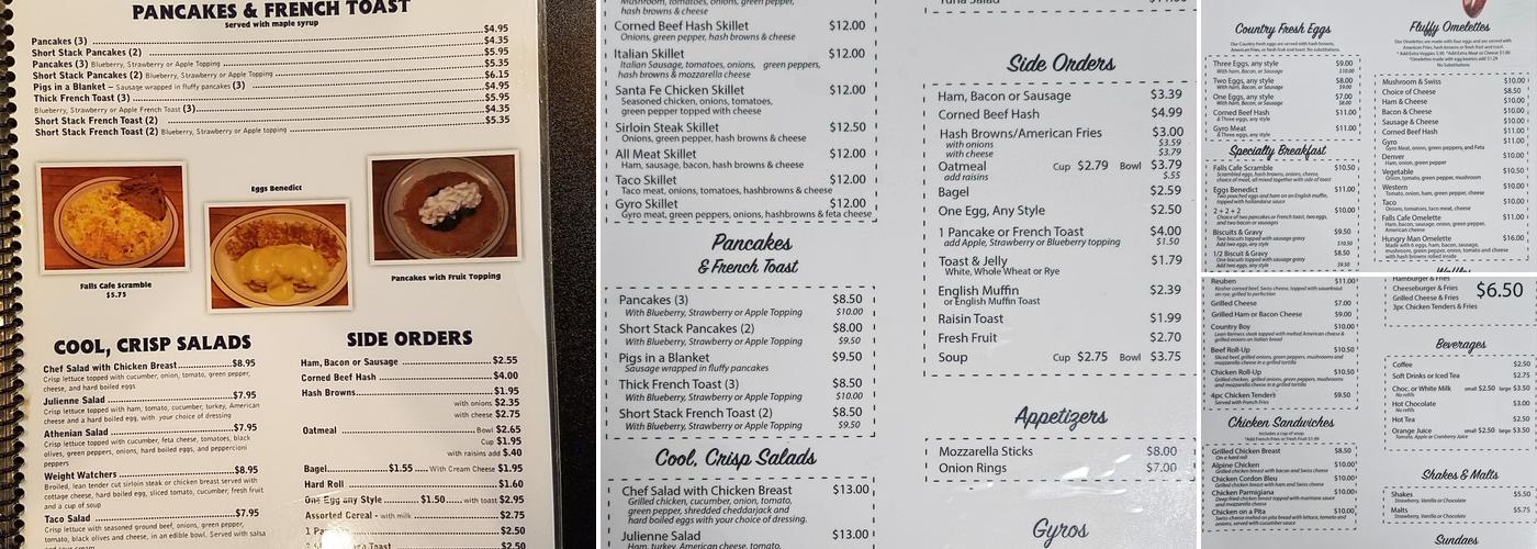Falls Cafe Menu