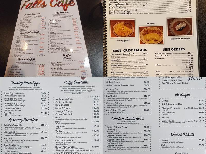 Falls Cafe Menu