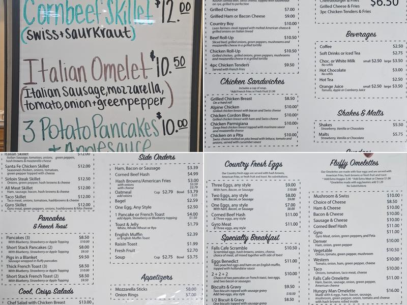 Falls Cafe Menu