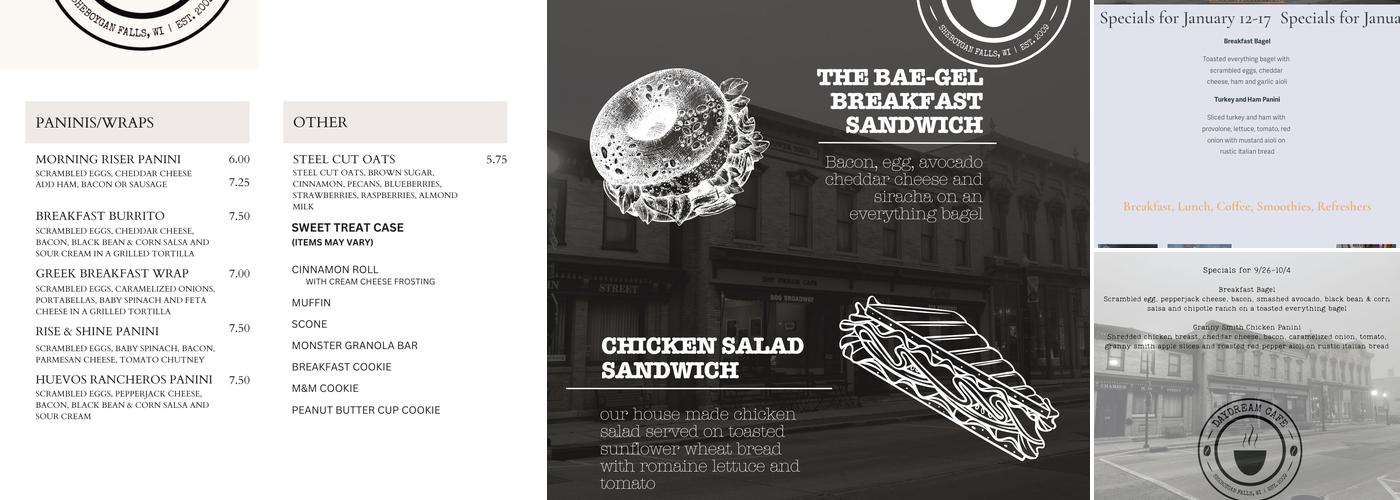 Daydream Cafe Menu