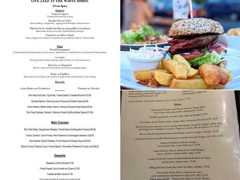 The White Horse Menu