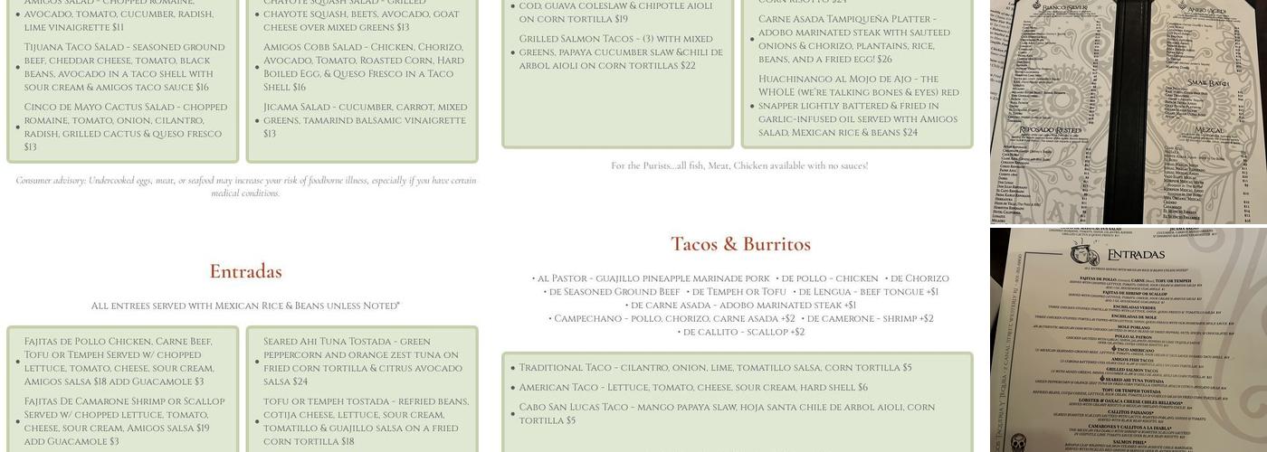 Amigos Taqueria Y Tequila Menu