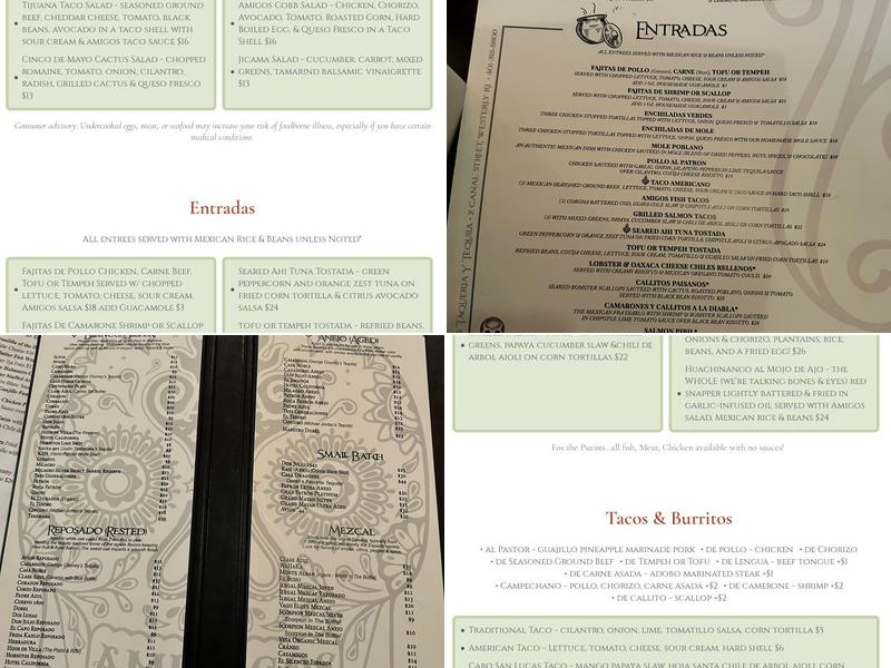 Amigos Taqueria Y Tequila Menu