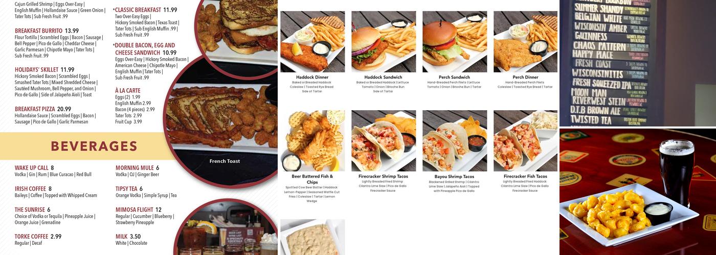 Holidays Pub & Grill Menu