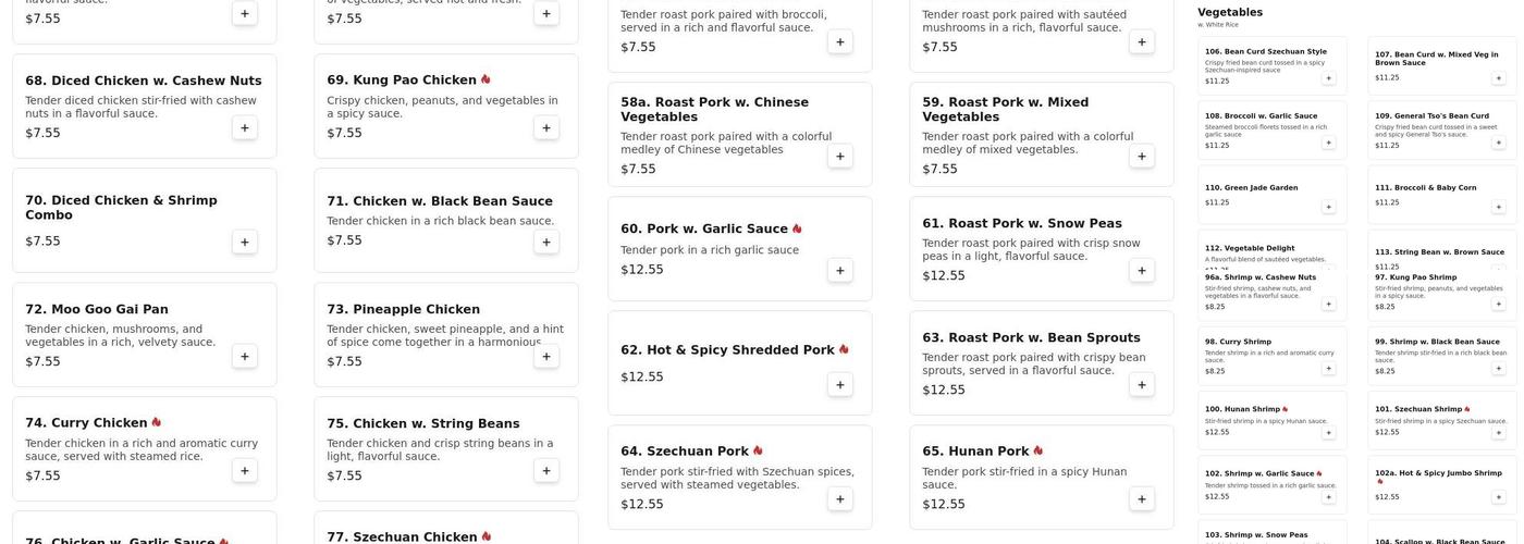 China Moon Menu