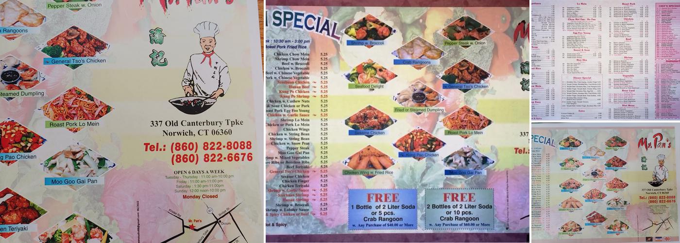 Mr Pan's Menu