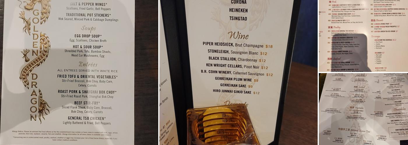Golden Dragon Menu