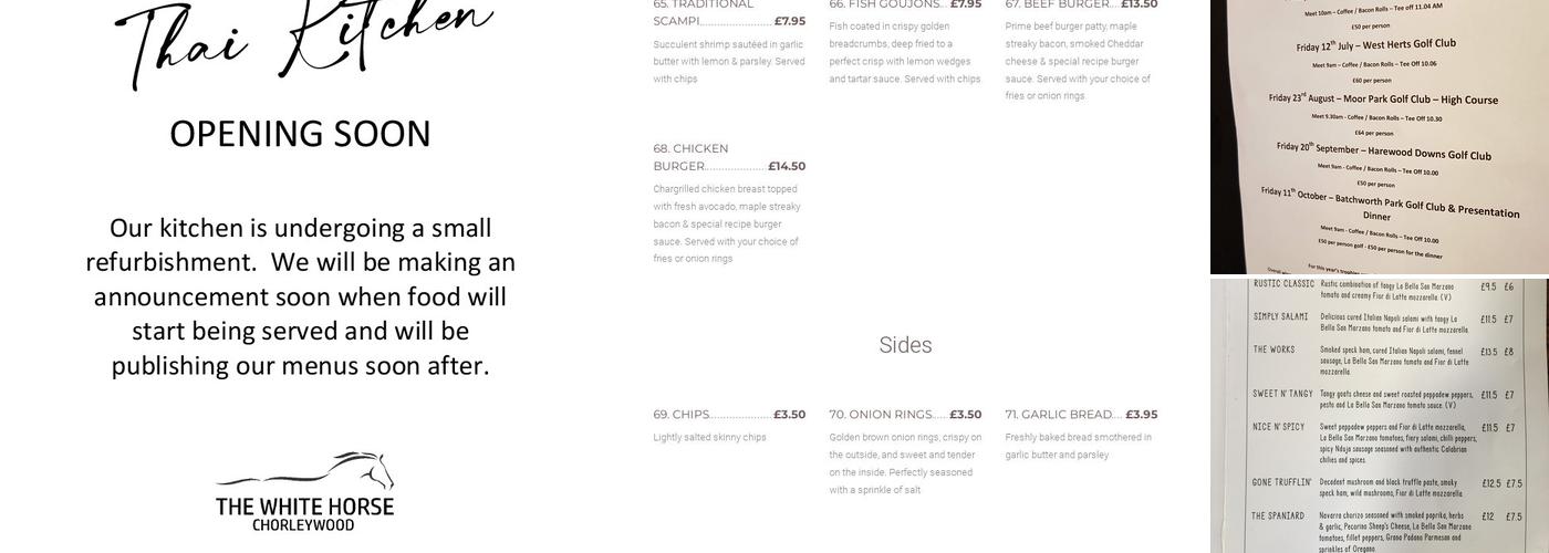 The White Horse Menu