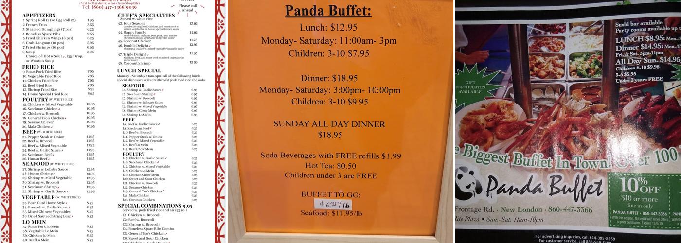 Panda Buffet Menu