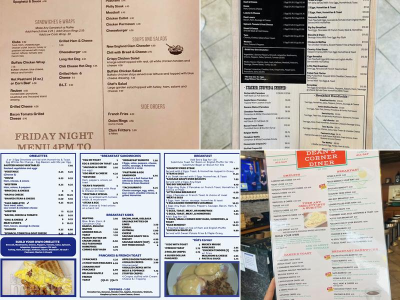 Dean's Corner Menu