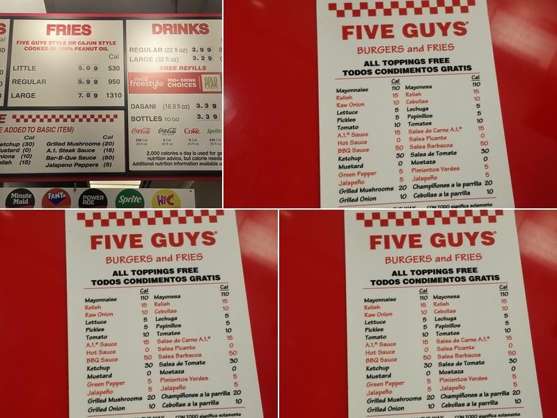 Five Guys Menu