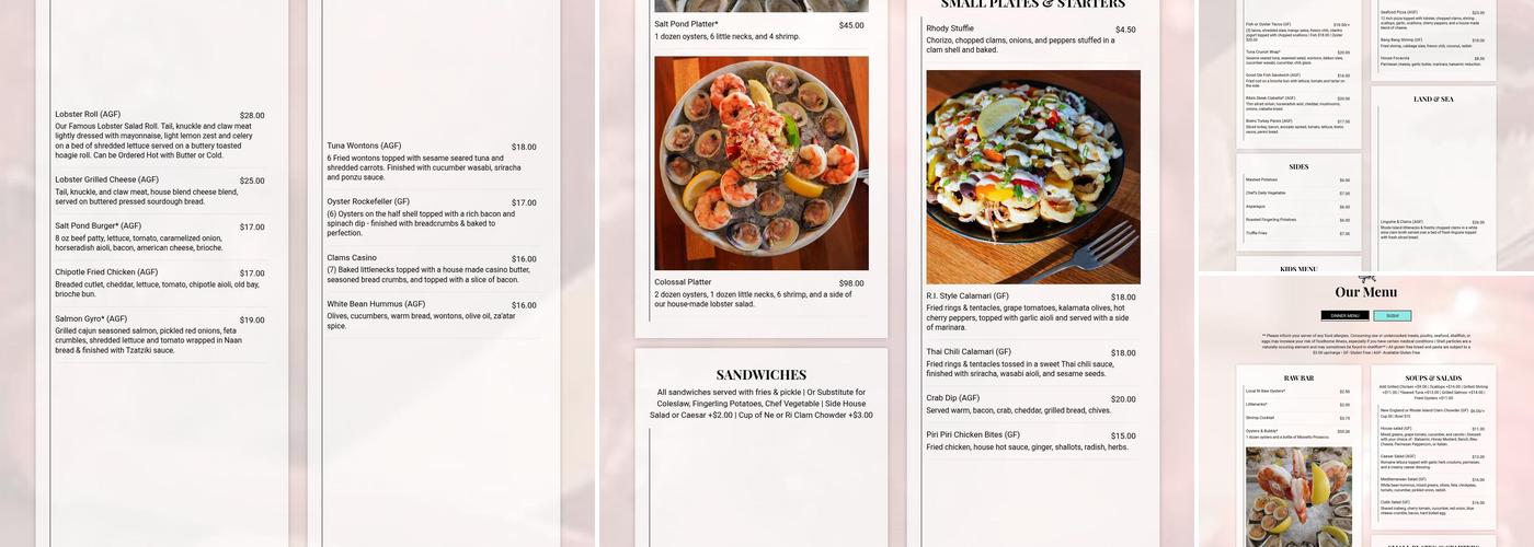 Two Ten Oyster Bar & Grill Menu