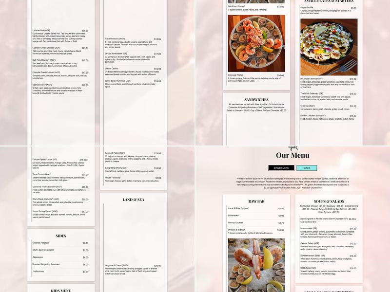 Two Ten Oyster Bar & Grill Menu