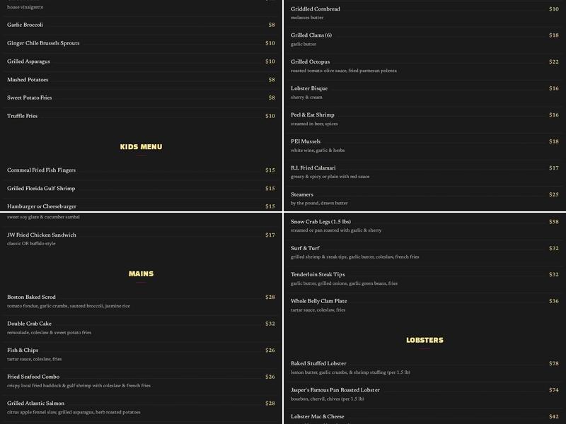 Summer Shack Menu
