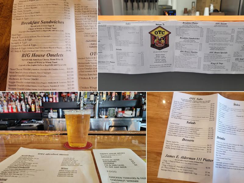 OTC Bar & Grille Menu